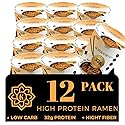 KLDSCP Protein Ramen Instant Noodles Soup “Spicy” Beef Flavor, 32g High Plant-Based Protein, 12 Packs, Non-Fried, Vegan, Low Fat, Non-GMO, Egg & Dairy