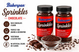 Bakerpan Chocolate Sprinkles for Cake Decorating - 2 Bottles of 4.3 Ounces Chocolate Jimmies Sprinkles for Ice Cream, Baking, Cupcakes, Cookies (Made