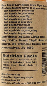 Lazy Kettle Brand All Natural Liquid Smoke | Perfect for Flavoring Meat | Hickory | Used to Flavor Beef Jerky, Steak, Fish, Cheese, Sauces and More |