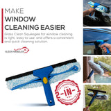 Kleen Handler Professional 2-in-1 Squeegee for Window Cleaning Tool Combo - 14" Squeegee & Microfiber Scrubber Sleeve, Window Glass Cleaning Kit