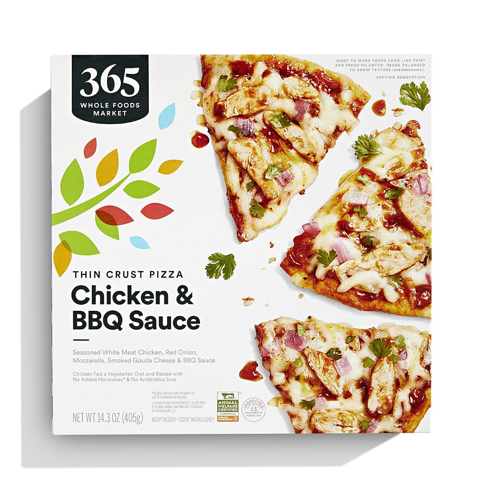 365 by Whole Foods Market Barbeque Chicken Thin Crust Pizza, 14.3 OZ