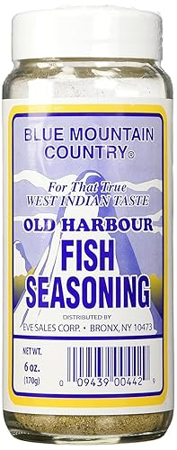 Blue Mountain Country Jamaican Fish Seasoning, 6 Oz - Authentic Caribbean Seafood Spice Blend for Fish, Shrimp, Salmon, Tilapia, Frying, Grilling