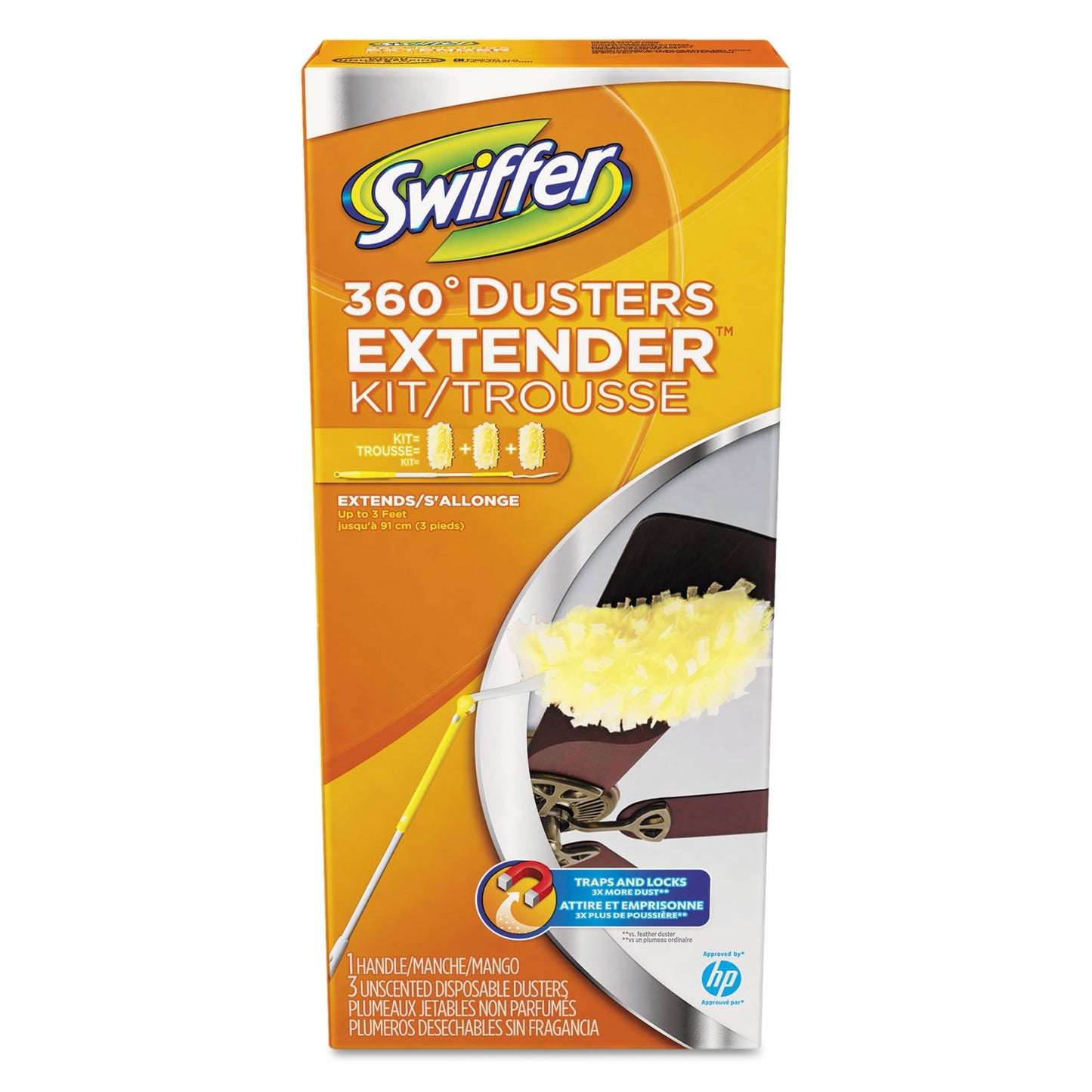 Swiffer 44750 Dusters Extender Kit, 360°, Extends Up to 3'