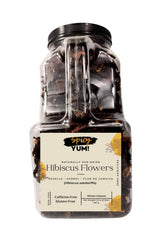 Spicy Yum! Whole Hibiscus Flowers - 2 lbs Jar with Handle | Dried Roselle (Zobo/Flor de Jamaica/Sorrel) for Tea & Cooking | Non-GMO, No Additives