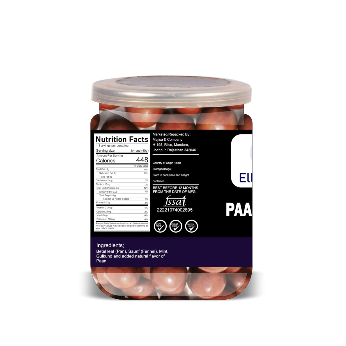 ELLY NUTS Paan Shots 500 Gram Airtight Container