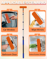SKGPOLE 26FT Reach Window Squeegee for Window Cleaning Kit with 5-20 Foot Telescoping Extension Pole, 2 in 1 Window Squeegee, Cobweb Duster, Dust Kit