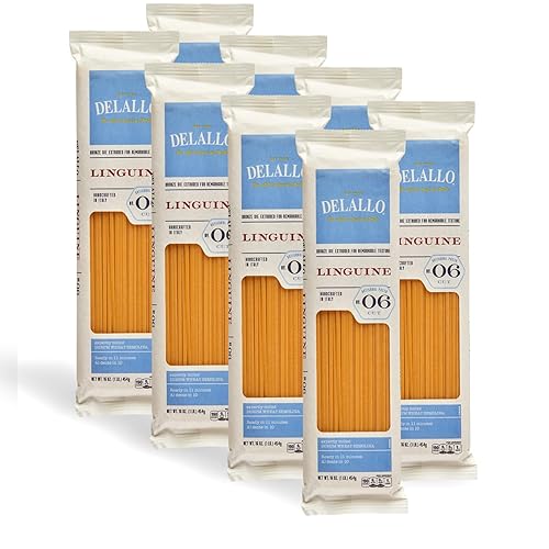 DeLallo Linguine Pasta, Made in Italy, Bronze Cut, Made with Only 100% Durum Wheat Semolina Flour, Kosher, Vegan, Non-GMO, All Natural, 1 Pound Bag