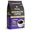 VitaCup Mushroom Coffee Grounds, with Lions Mane, Chaga, B Vitamins, D3, Boost Focus, Immunity, Memory & Clarity, Medium Dark Roast, Bold & Smooth