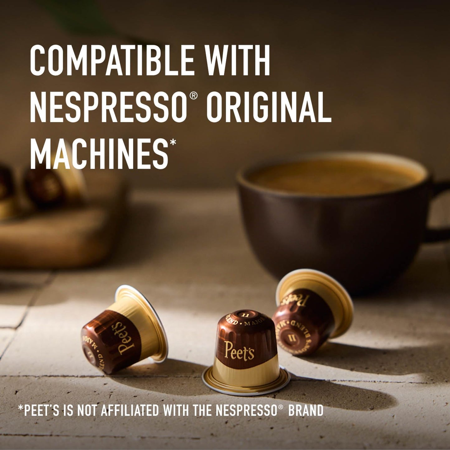 Peet's Coffee, Dark and Medium Roast Espresso Capsules Variety Pack with Decaf, Compatible with Nespresso Original Machine, Arabica Coffee - Intensity