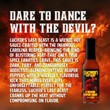 Hellfire Lucifer's Last Blast A Wicked Carolina Reaper Sauce, Gourmet, Award-Winning Sauce, Contains 65% Pure Carolina Reaper Pepper Mash, EXTREME