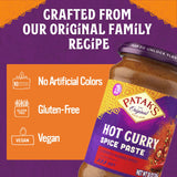 Patak’s Hot Curry Spice Paste - Hot Indian Cooking Paste with Freshly Ground Spices - Ideal for Chicken, Vegetables, and One-Pot Meals - Spicy Curry
