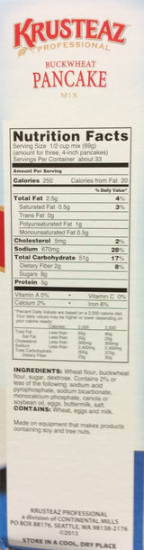 Krusteaz BUCKWHEAT PANCAKE Mix 5lbs. (3-Pack) Restaurant Quality