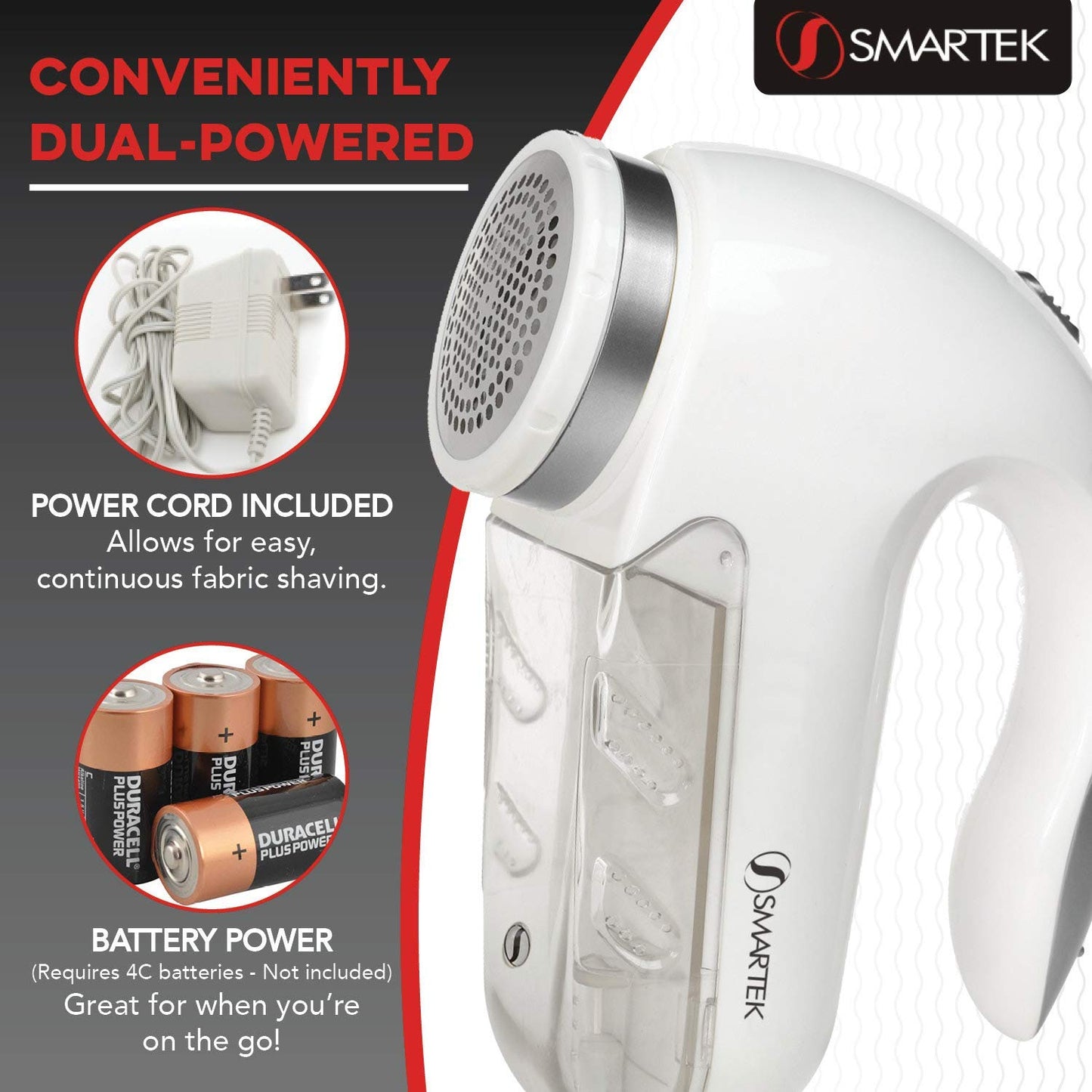 Smartek Fabric Shaver Fuzz Remover, Electric Lint Remover for Clothes, Sweater Shaver to Remove Pilling, Couch Cleaner