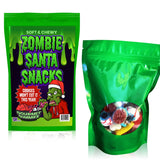 Zombie Santa Snacks Gummy Candy - Gourmet Body Parts Gummies for Kids - Funny Creepy Zombie Christmas Gag Gift - Chewy Eyeballs, Brains, Fingers
