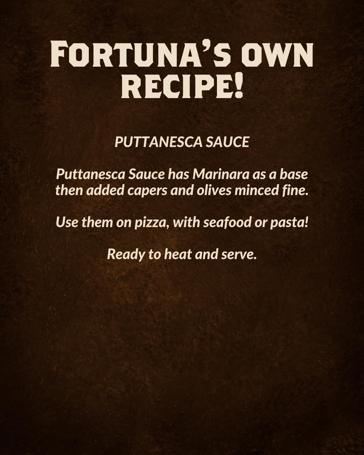 Fortuna's Puttanesca Sauce - Made in USA with Authentic Italian Recipe, All-Natural, Homemade Taste, 26 fl ozJar - Perfect for Pasta, Pizza, and More