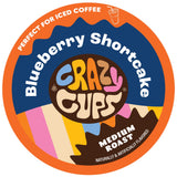 Crazy Cups Blueberry Coffee Pods, Single Serve Blueberry Shortcake Hot or Iced Coffee Cups For Keurig K Cups Machines,(Pack of 1, 22 Count Total)