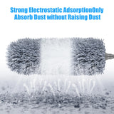 Microfiber Feather Duster, 110 Inch Extendable Telescoping Pole Duster with Bendable Washable Head, Long Handle Cleaning Duster for Ceiling Fan, High