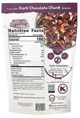 Keto Factory Dark Chocolate Granola - 3g Net Carbs, Diabetic Friendly, Gluten Free Snacks for Adults - Sugar Free, Crunchy and Tasty Keto Granola
