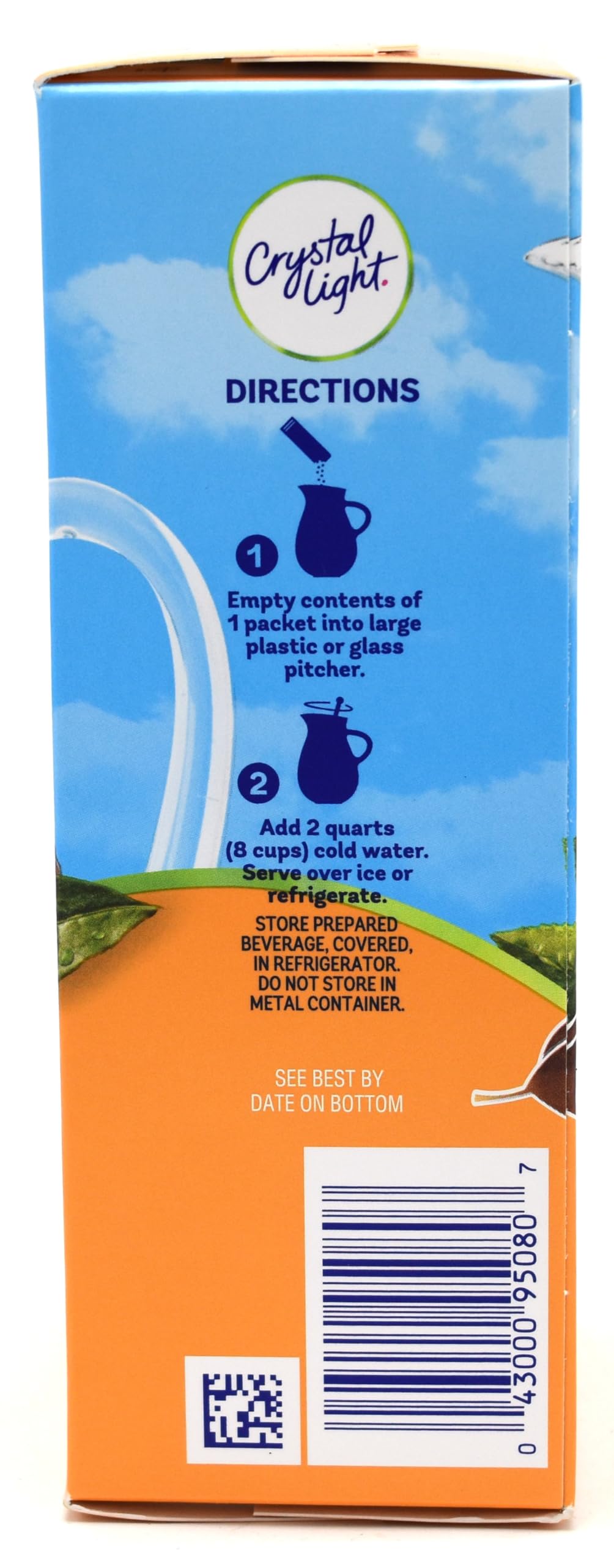 Crystal Light Peach Iced Tea Drink Mix, 12-Quart Canister (Pack of 8)