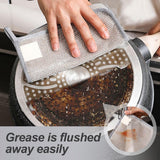 Upgraded 2025 Metal Scrub Sponges - 3-Layer Non-Scratch Dish Cloths with Diamond Weave | Reusable Stainless Steel Mesh Scrubber for Pots, Pans