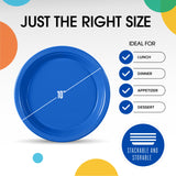 Exquisite Party Solids Dark Blue Plastic Plates For Party Supplies 10" Dark Blue Disposable Plates Heavy Duty 50 Pcs Plastic Dinnerware Sets Heavy