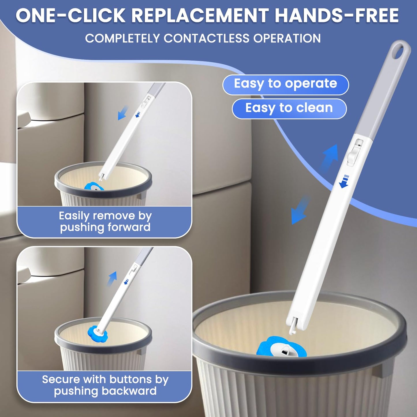 2026 Disposable Toilet Brush Cleaning System with Aromatherapy Refills (Ocean, Lemon, Lavender) - Includes Cleaning Stick, Storage Box, and Scented