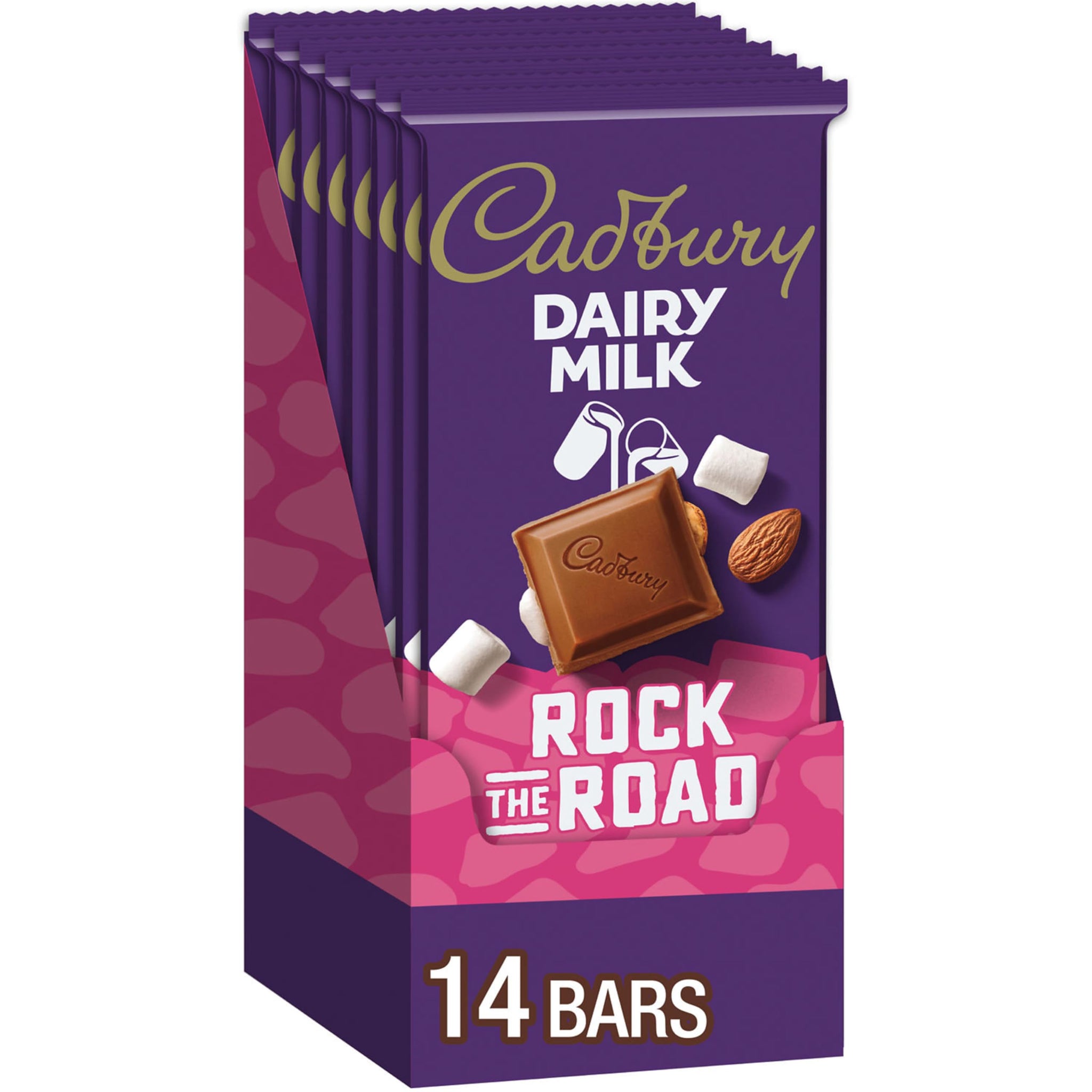 CADBURY DAIRY MILK Rock the Road Milk Chocolate Candy Bars, 3.5 oz (14 Count)