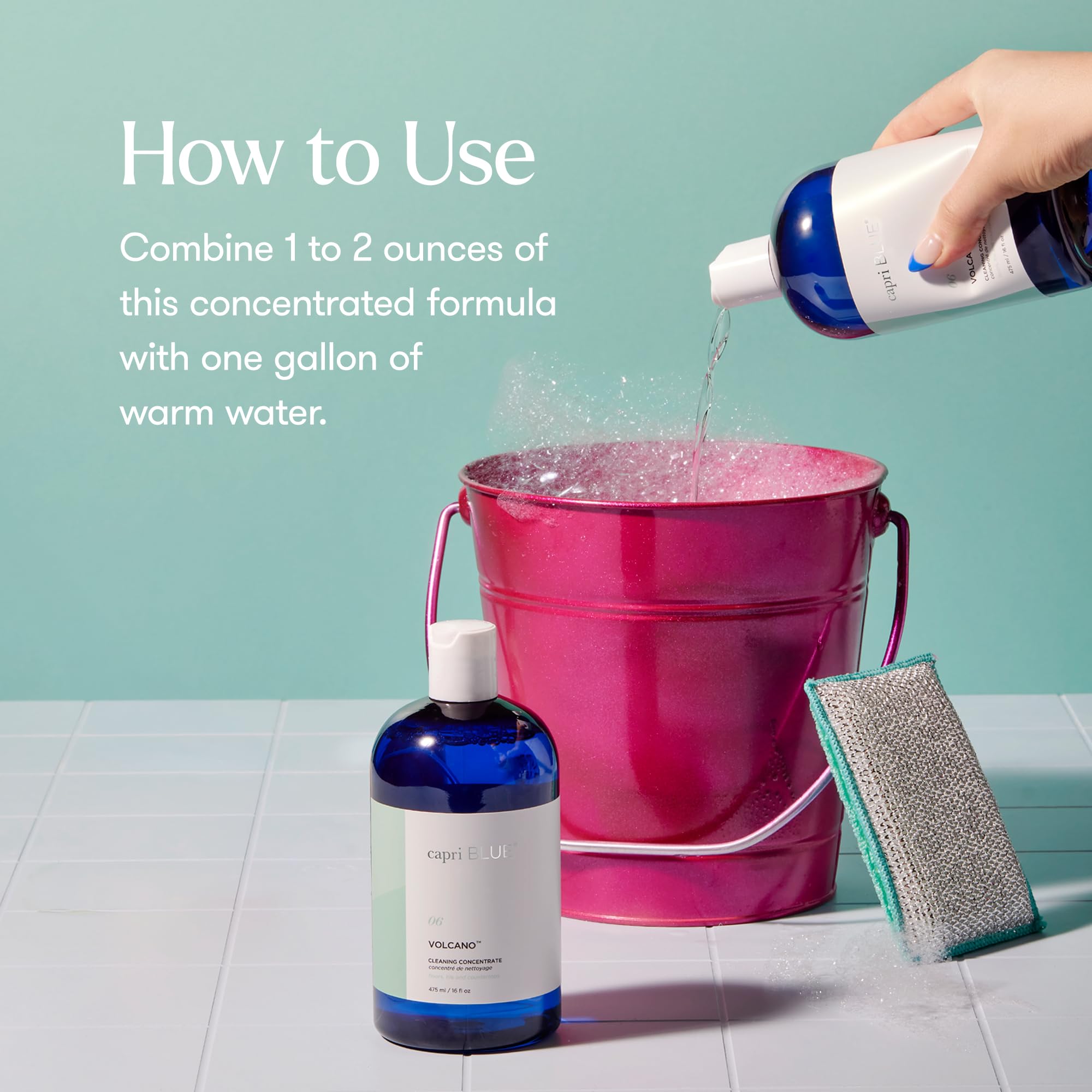 Capri Blue Volcano Cleaning Concentrate - Multi Purpose Cleaner - Cleaning Products Safe for Floors, Tile, Countertops & More - Vegan & Cruelty Free