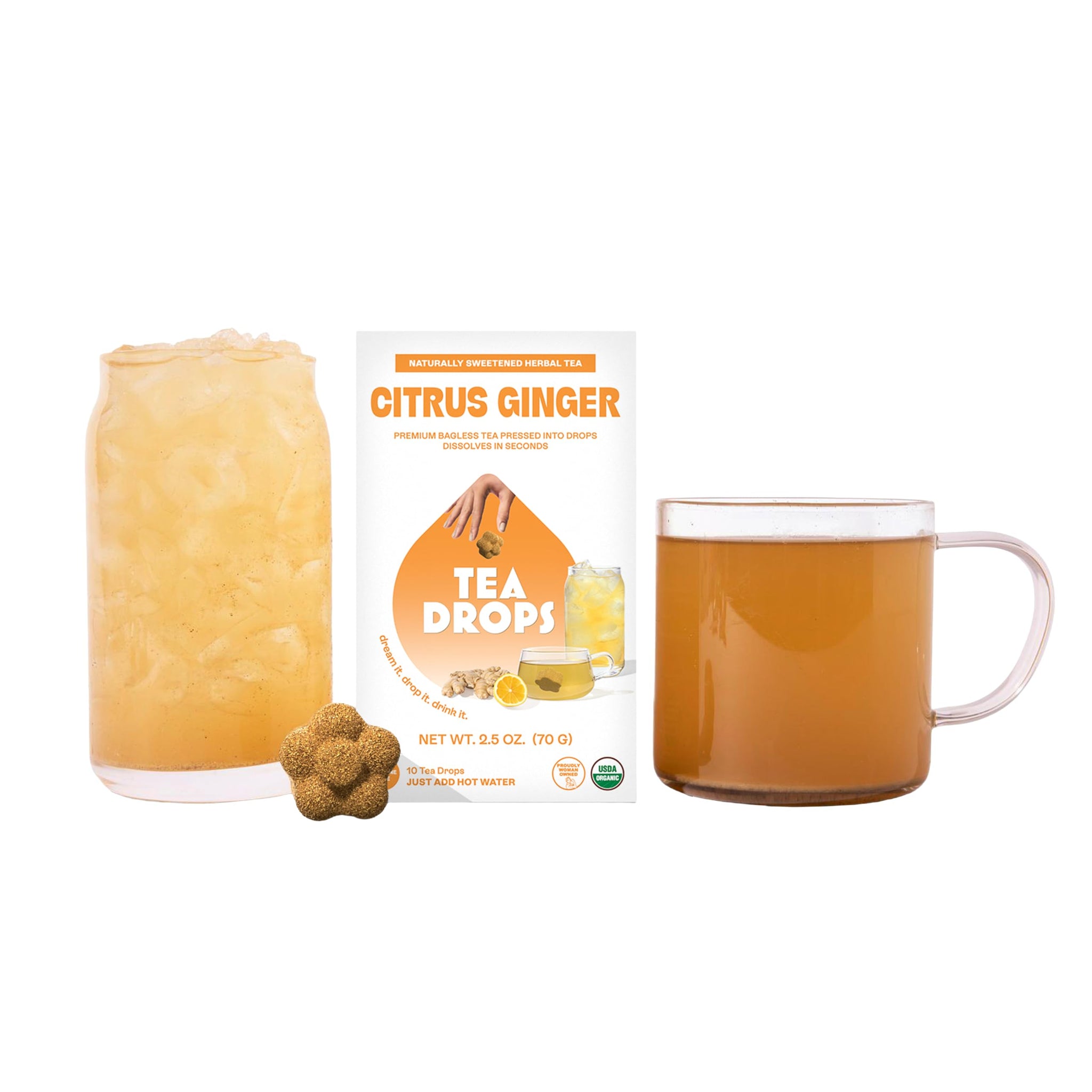 Tea Drops, Tea Citrus Ginger Organic 10 Count, 2.5 Ounce