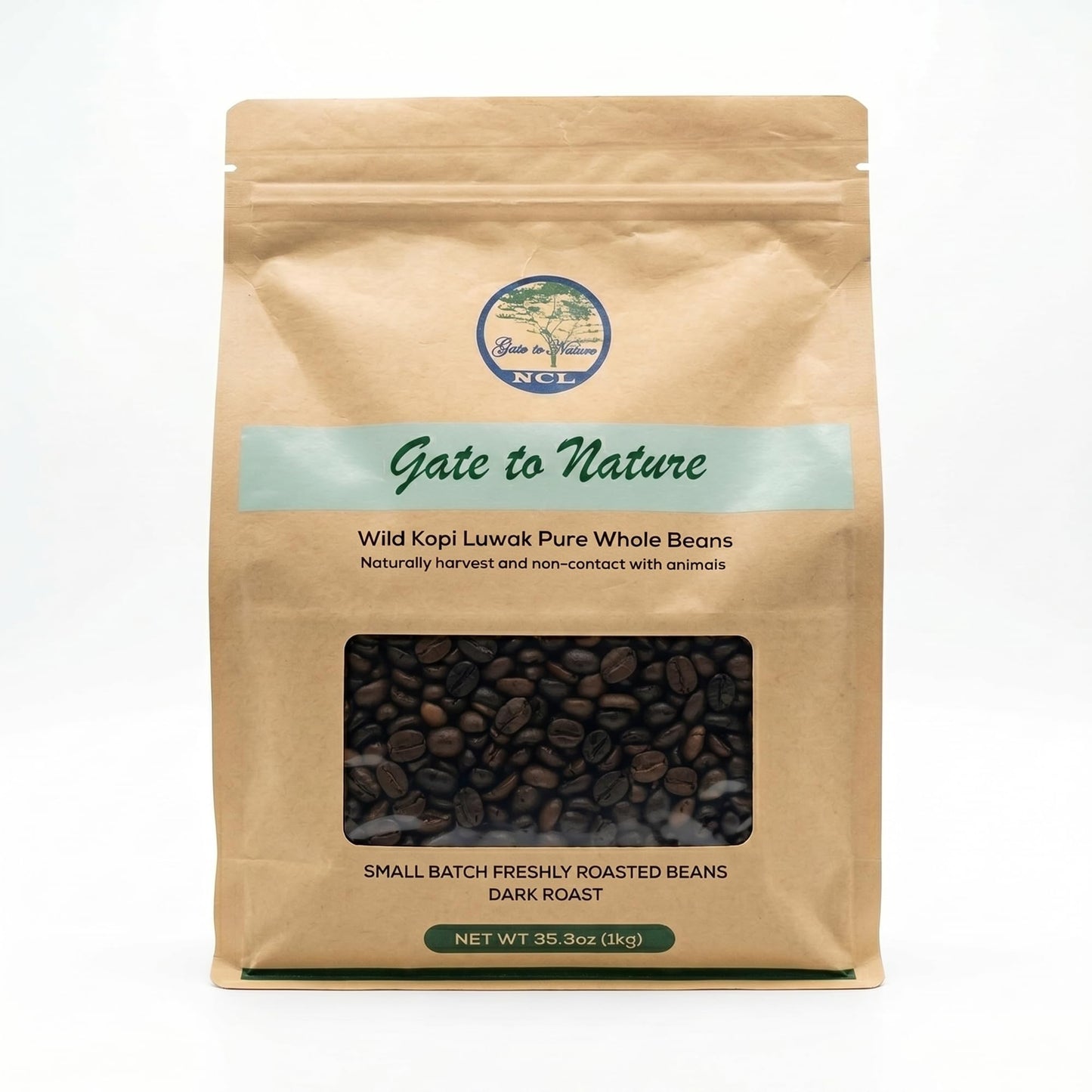 Gate to Nature Wild Kopi Luwak Whole Beans (1kg), Civet coffee luxury Kopi Luwak Coffee Gifts - Sourced from the best regions of Vietnam Ethically