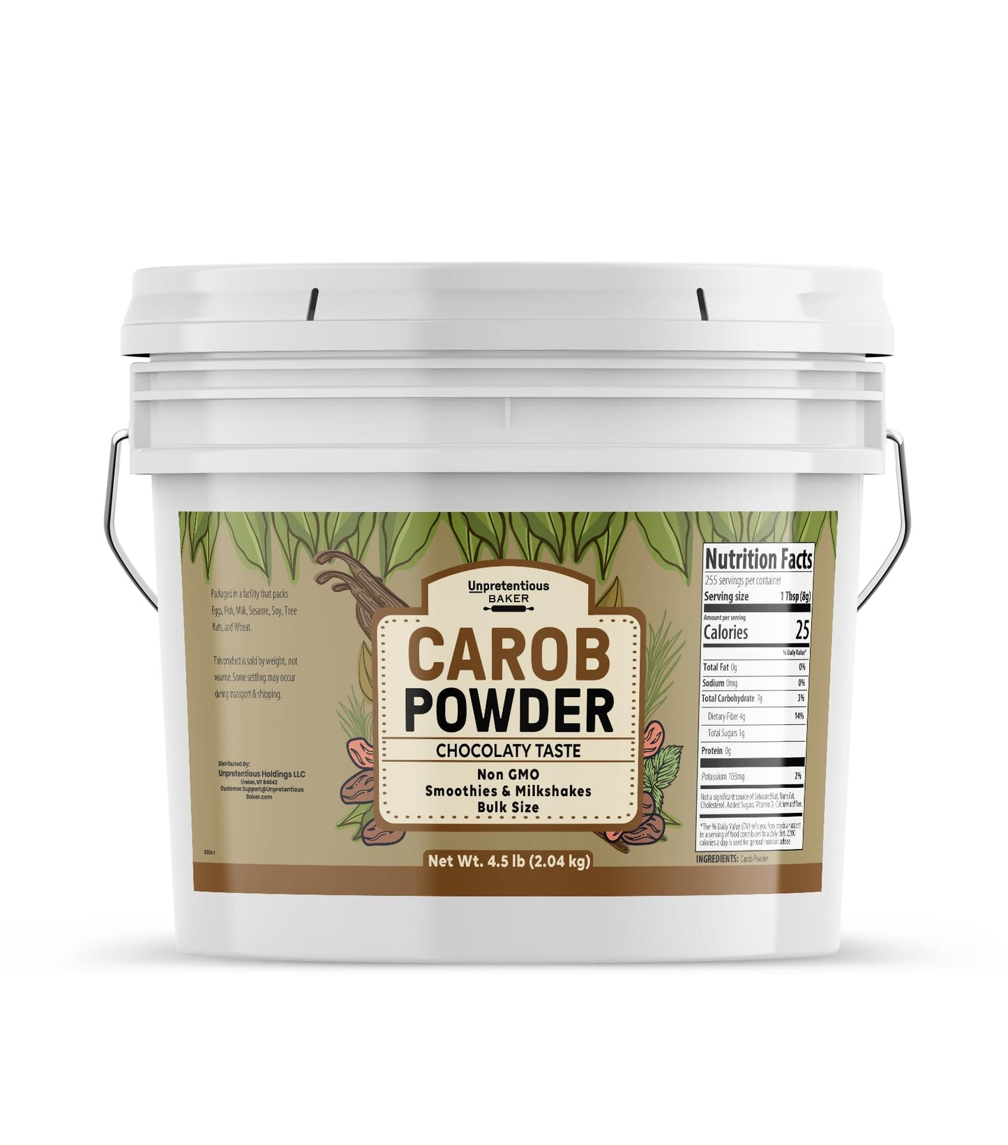 Unpretentious Carob Powder, 1 Gallon, Baked Goods, Milkshakes, Smoothies
