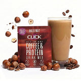 CLICK All-in-One Protein & Coffee Meal Replacement Drink Mix, 10 Single Serving Packets (1.1 Ounce) (Hazelnut)