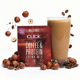 CLICK All-in-One Protein & Coffee Meal Replacement Drink Mix, 10 Single Serving Packets (1.1 Ounce) (Hazelnut)