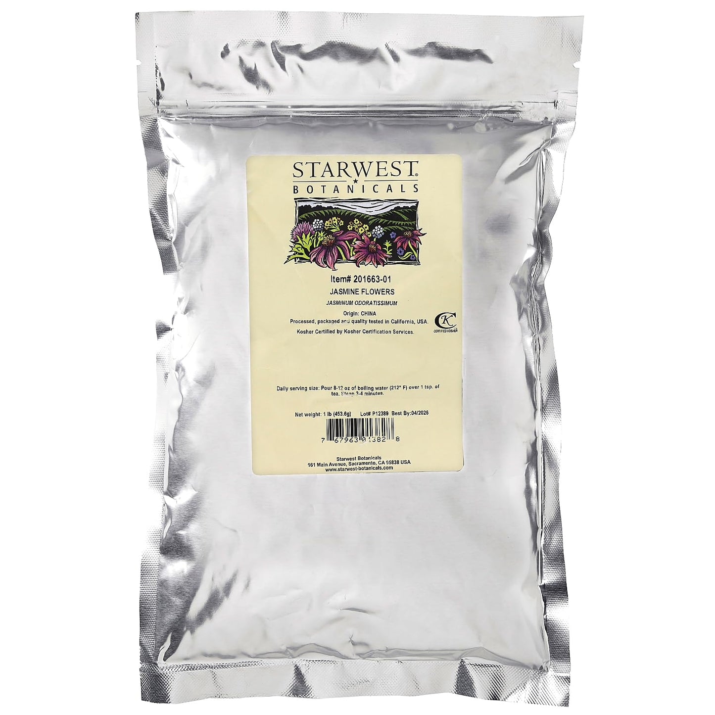Starwest Botanicals Jasmine Flowers, 1 lb (453.6 g)