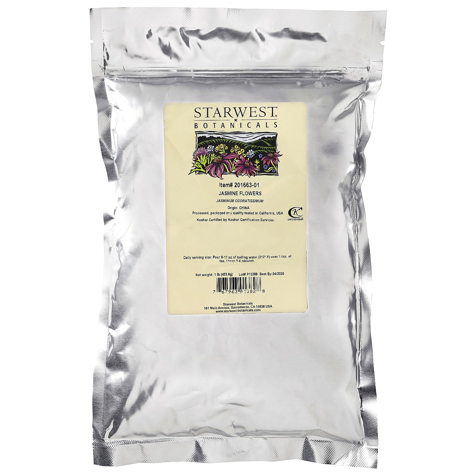Starwest Botanicals Jasmine Flowers, 1 lb (453.6 g)