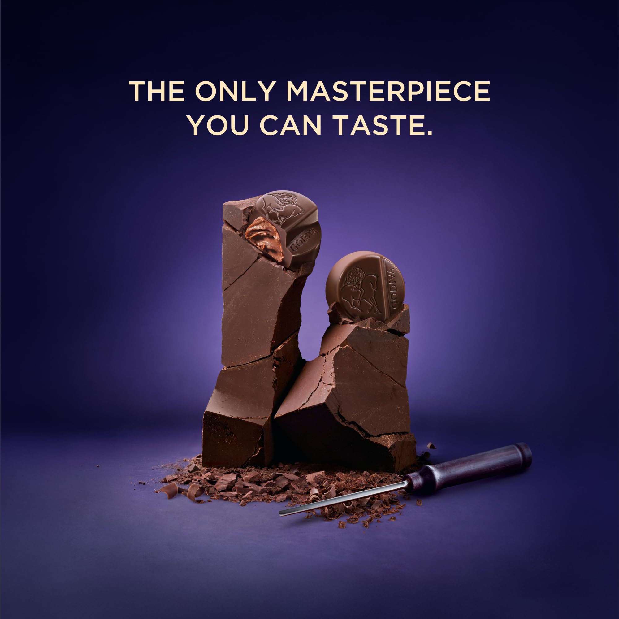 Godiva Masterpiece Dark Chocolate Bag, Individually Wrapped with Ganache Center, Gourmet Gift for Birthday, Holiday, Kosher, Halal, 7oz