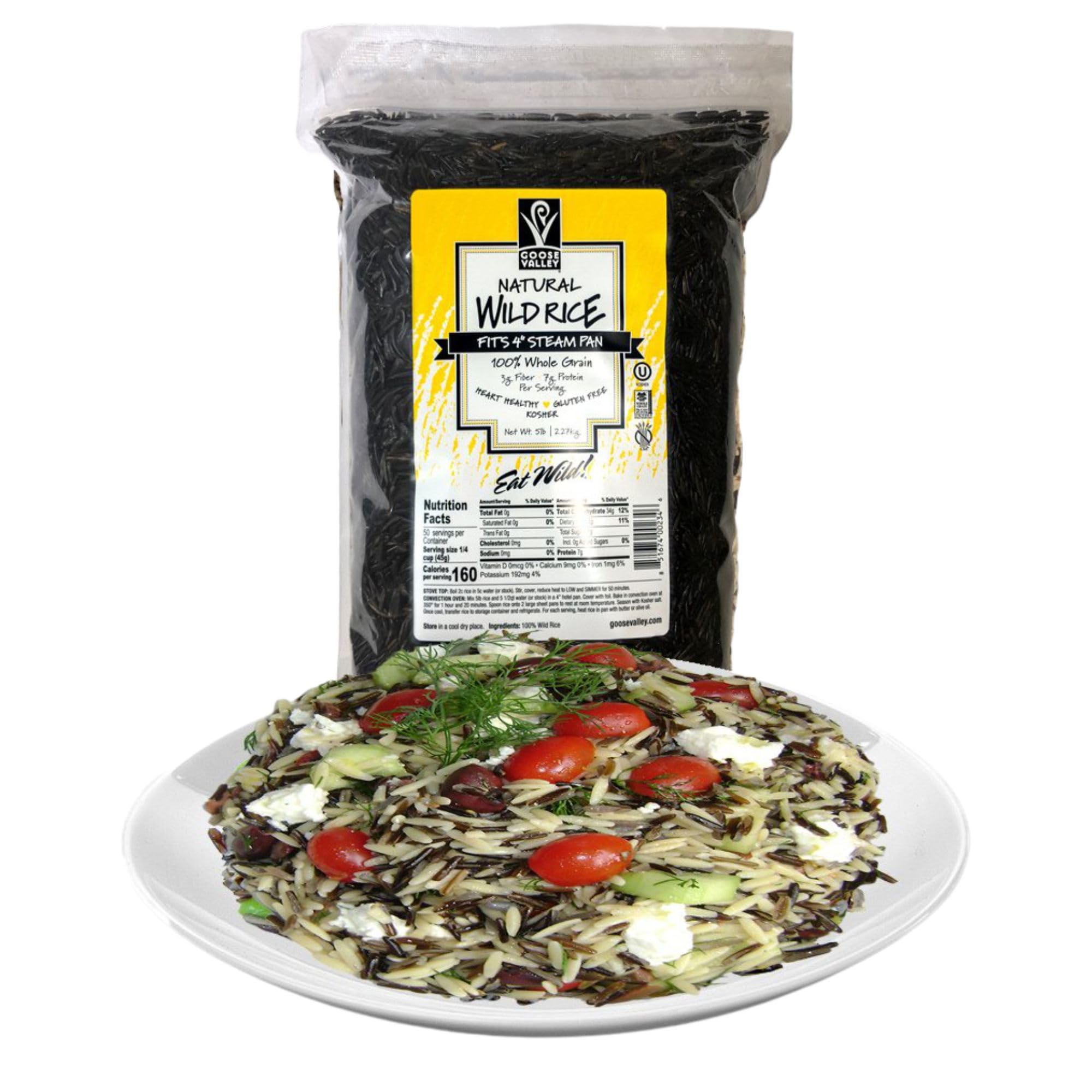 Goose Valley Natural Wild Rice - Family Reserve 5 lbs (Pack of 4) - Variety of Jumbo High Fiber and High Protein Whole Grain Rice for Healthy Heart
