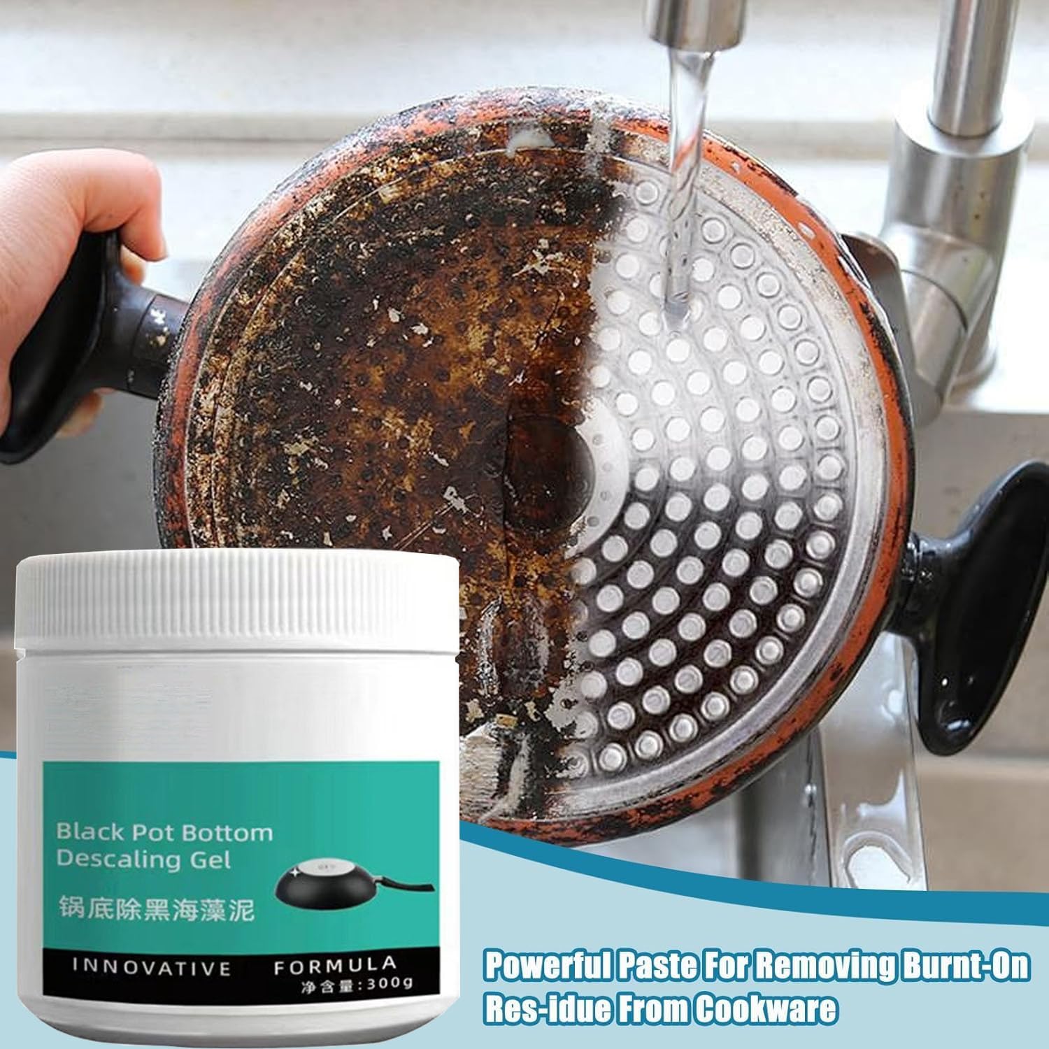 EASLIF Powerful Burnt Residue Remover for Cookware, 2026 New Pot Bottom Black Stain Remover, Seaweed Mud Black Cleaning Film for Pots & Pans