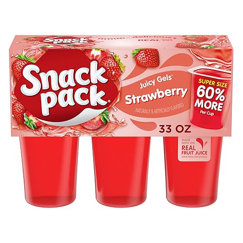 Snack Pack Super Size Strawberry Flavored Juicy Gels Cups, 5.5 oz., 6-Count
