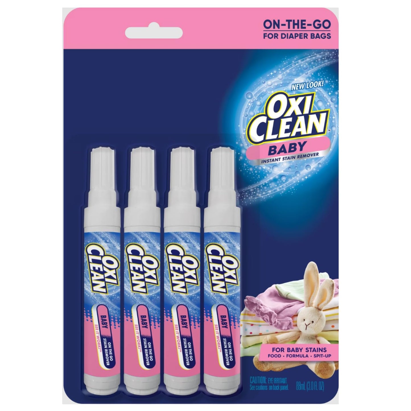 OxiClean Baby On-The-Go Stain Remover Pen, Instant Baby Clothes Stain Cleaner for Food Formula Spit-Up, Gentle Travel Size Laundry Stain Stick