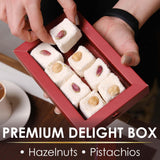 Turkish Delights Candy Gift Box - Assorted Turkish Delight Lokum, Traditional Turkish Food Sweet, Gourmet Lokum Candy, 7.05 oz (200g) (Hazelnut