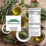 Hillside Lane Farm Herb Crackers - Gluten Free, Allergen Free, Vegan, Kosher - Ancient Grain Snack - 4 Pack, 5oz Bags