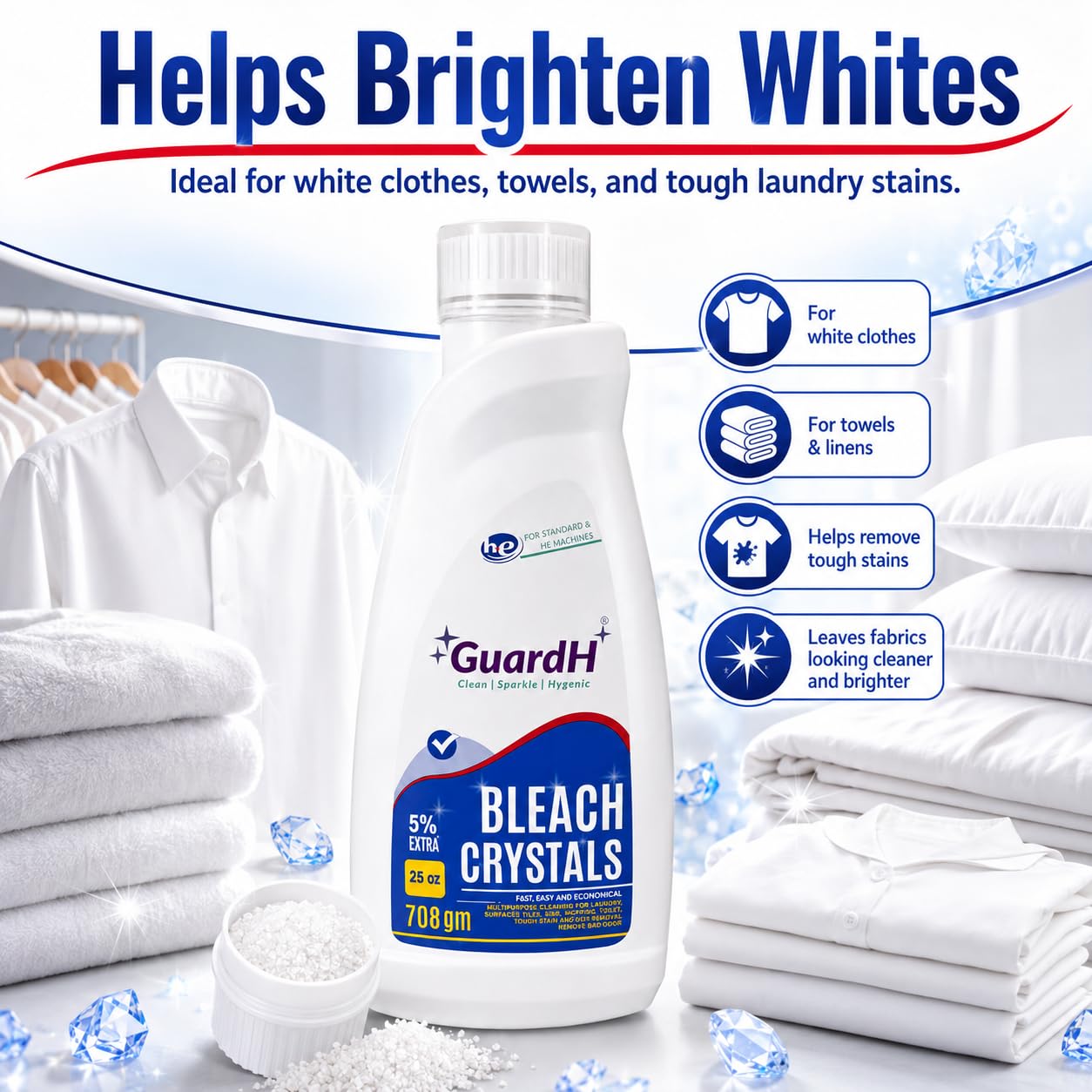 GuardH Bleach Crystals - Fine Granules - 25oz