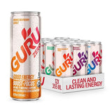 GURU Zero Sugar Energy Drink Variety Pack, Organic Sparkling Energy Drink with 140 MG Natural Caffeine & Coconut Water for Workouts, Performance