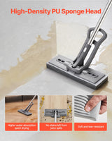 VEVOR Sponge Mop, High-Density PU Sponge Mop with 1 Pcs Sponge Mop Replacement, Easy to Squeeze Sponge Mop with Hook & Loop for Head Change, Fit