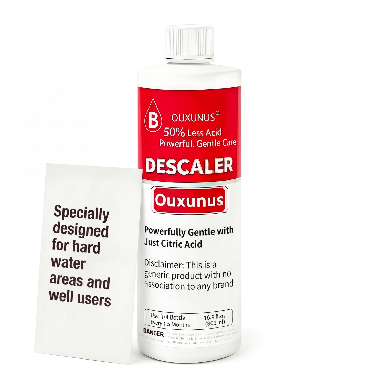 Ouxunus Gentle Descaling Solution Compatible with Breville Descaling solution & Coffee Machines, 16.9 fl Oz Professional Formula for Hard Water & Well