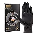 Ultra-Thick Black Gloves for Kitchen & Cleaning - 100PK Disposable, Food Safe, Chemical Resistant - Heavy-Duty Rubber Gloves for Handling, Sanitation