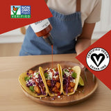 24Vegan All Natural Sriracha Hot Sauce - Clean Label, Chili Garlic Flavor, Non-GMO, No Preservatives, Certified Vegan Hot Sauce | 15.2 fl oz