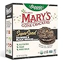 Mary's Gone Crackers Super Seed Crackers, Seaweed & Black Sesame, 4 Ounce (Pack of 1), Organic Plant Based Protein, Gluten Free