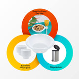 Blue Sky 18 oz. White Plastic Bowl - [100 Count] Disposable Plastic Bowls, Ideal for Birthday Parties, Weddings, Banquets, Picnics, and Everyday Use
